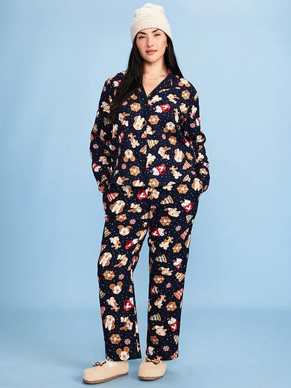 Disney Mid-Rise Printed Flannel Pajama Pants for Women